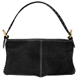 Leather and Suede Baguette Handbag