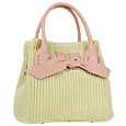 Pink leather Bow Knit Medium Tote Bag