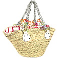 Maschera Straw and Leather Summer Tote Bag