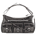 Triple Front Synthetic Leather Handbag