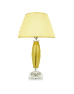 Masini Craquele Crystal and Sterling Silver Table Lamp