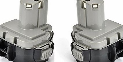 Masione 2Pack 12V 3000mAh 3.0Ah Ni-MH Replacement Power Tool Batteries for MAKITA 1233 / 1234 / 1235 / 1235F / 192696-2 / 192698-8 / 192698-A / 193138-9 / 193157-5 / SC131D [12V 3000mAh Ni-MH Gray a