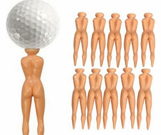 Masione Novelty Nude Nuddie Naked Lady Golf Tees 10Pcs Set