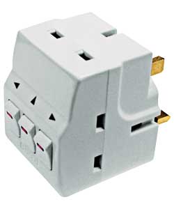 3 Way Individually Switched Adaptor
