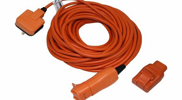 Masterplug Outdoor Power WRRL1510-MS 15 m 2-Pin IP44 Extension Lead with Heavy-Duty Plug (Orange)