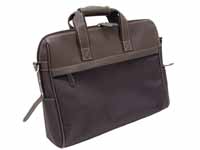 2396 brown nylon briefcase with padded