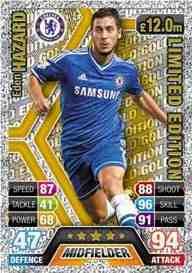 Match Attax 2013/2014 Eden Hazard Chelsea 13/14 Gold Limited Edition
