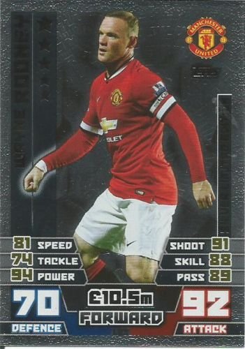 Match Attax 2014/2015 Wayne Rooney 14/15 Silver Limited Edition