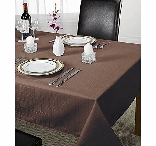 Matching Bedroom Sets Chocolate Brown Chequered Design Round Table Cloth for Circular Dining Tables 70`` (178cm) Seating 6 -8