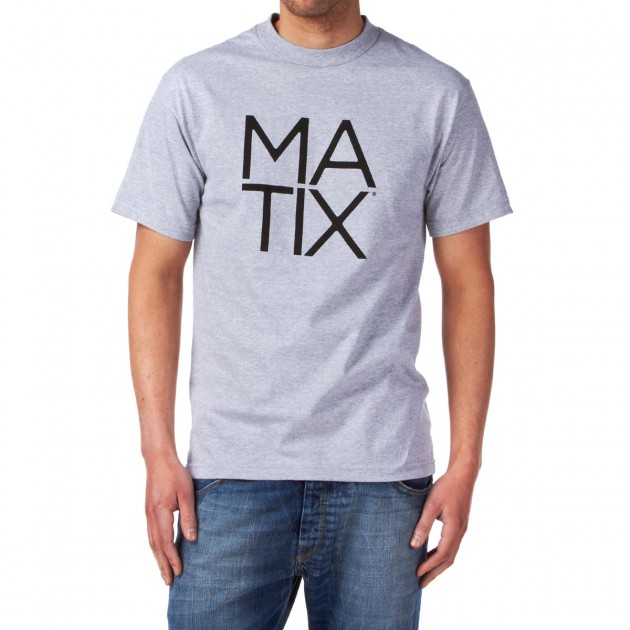 Mens Matix Monostack T-Shirt - Heather Grey/Black
