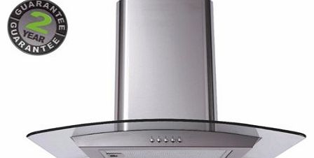 Matrix MEP601ss 60cm Curved Glass Cooker Hood in Stainless Steel