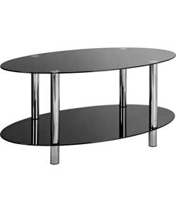 Oval Coffee Table - Black Wood Effect