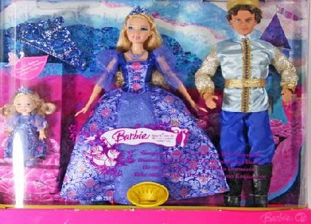Mattel Barbie and Ken as Sleeping Beauty and Prince with Bonus Kelly Doll and Tiara
