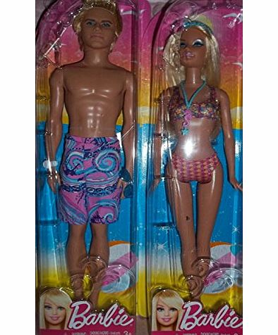 Mattel Barbie and Ken Doll Set - Beach Dolls