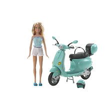 Mattel Barbie Beach Glam Doll with Vespa Scooter