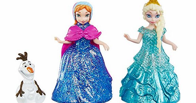 Mattel Disney Frozen Glitter Glider Anna, Elsa, and Olaf Figures