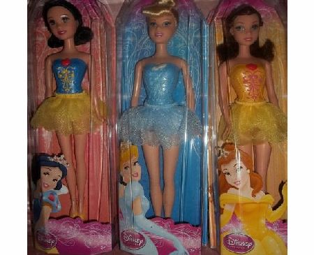 Mattel Disney Princess Set of Three Dolls - Snow White - Belle - Cinderella - Ballet Doll Set