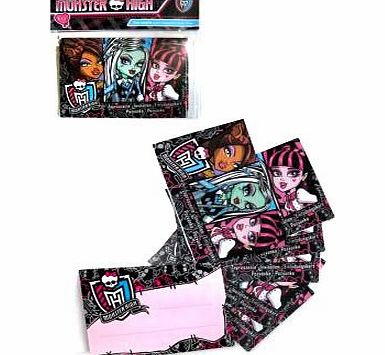 Mattel Official Monster High - Pack Of 4 Birthday Party Invitation Cards