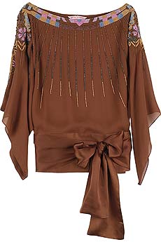 Matthew Williamson Deco beaded silk top