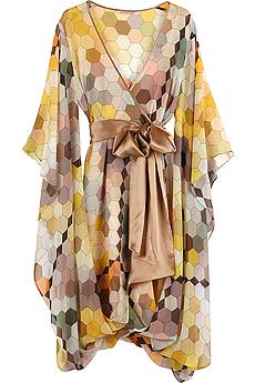 Matthew Williamson Honeycomb Silk Kimono Dress