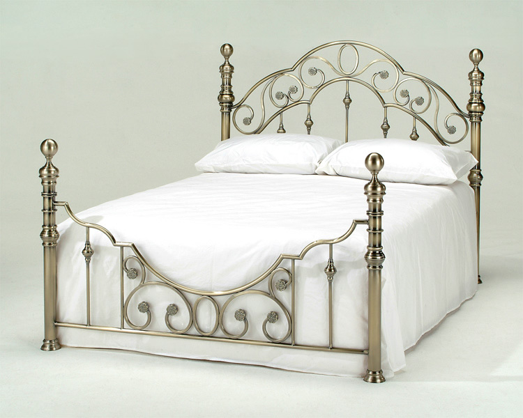Florence Antique Brass Bedstead, Double, No