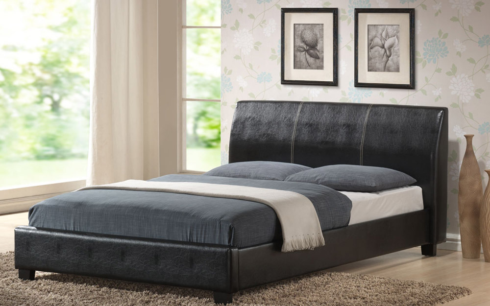 Valencia Faux Leather Bedstead, Double, Faux