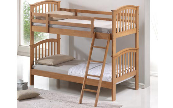 Wooden Bunk Bed, Single, No Mattress Required,