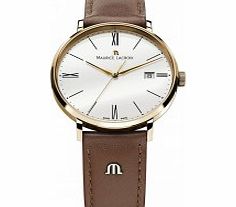 Maurice Lacroix Mens Rose Gold and Brown Eliros