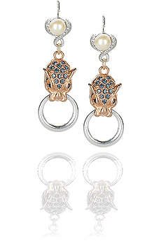 Mawi Droplet panther earrings