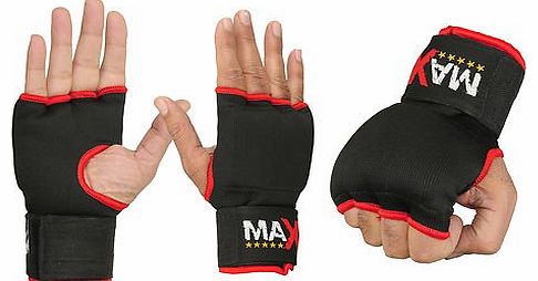 Foam padded inner glove with wrist wrap -blk/red medium