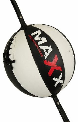 Max Sports Ltd Genuine Leather Blk/white Double End floor 2 Ceiling Speed Ball Boxing Punch bag speed bag