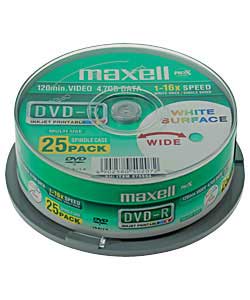 Maxell DVD-R Printable Spindle Pack of 25