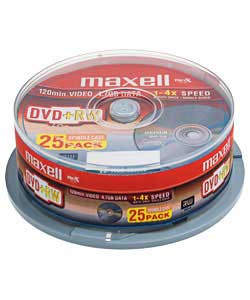 DVD RW Pack of 25 on a Spindle