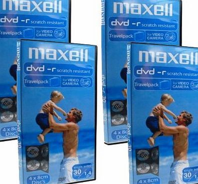 Maxell mini DVD-R blank recordable media in slim Case (16 discs of 8cm DVD-R) for DVD camcorders or general data storage