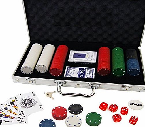 Maxim Professional 300 Poker Chips Set with Playing Cards, Dealer Button amp; Dice