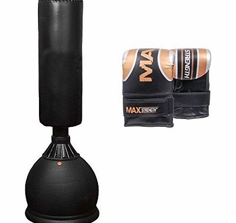 MAXSTRENGTH 5.5ft Free Standing Heavy Duty Punch Bag Boxing Training Rex Leather Muay Thai Kickboxing Equipments (Pre Order Guaranteed Delivery By 6th MARCH)