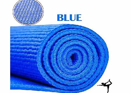 MAXSTRENGTH  Fitness Exercise Gym Aerobics Roll Up Yoga Mat with Carry Case Black - Black, 24 x 64 Inch