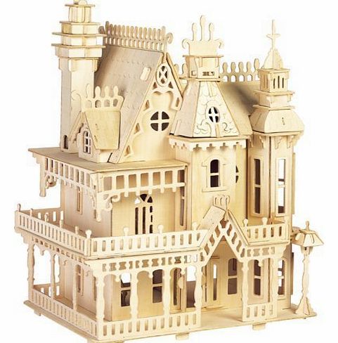 MAXSTRENGTH Woodcraft Construction Kit - Fantacy Villa Doll House Wooden Assemble Pre-Cut Make