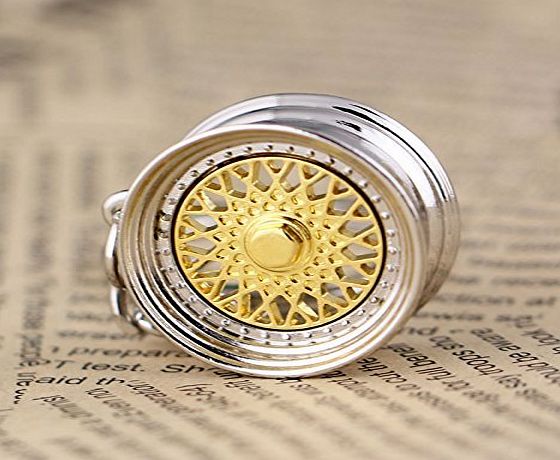 Maycom Creative Hot Auto Part Model BBS Wheel Rim Tyre Keychain Keyring Key Chain Ring Keyfob (Gold)