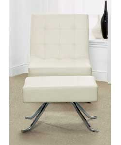Chair And Footstool - White