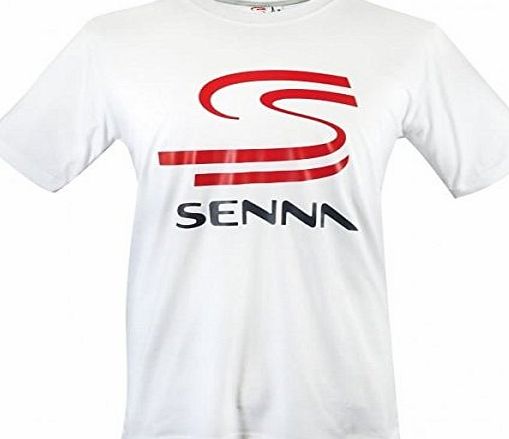 MBA-SPORT Ayrton Senna T-Shirt Double S - Men, White, S