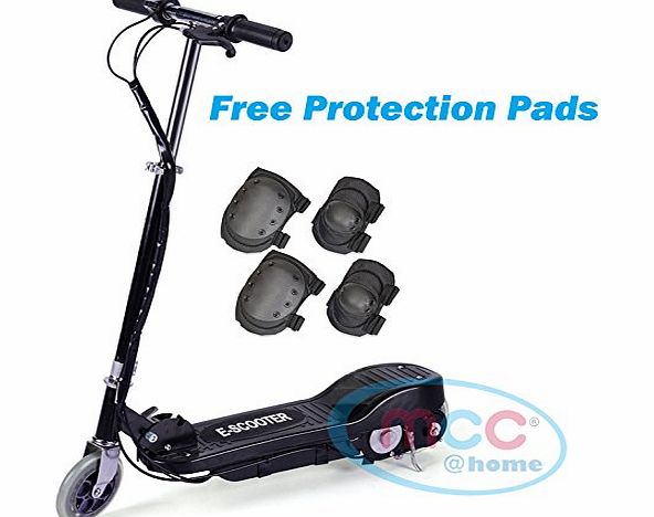 MCC Electric E Scooter Ride on Rechargeable Battery Height Adjustable 120W 24V (Pink, Red, Black, Blue) (Black)