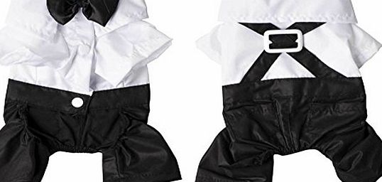 Mcitymall77 Lovely Trendy Style PetDog Christmas Wedding Tuxedo Bow Tie Suit Clothes Jumpsuit Shirt New