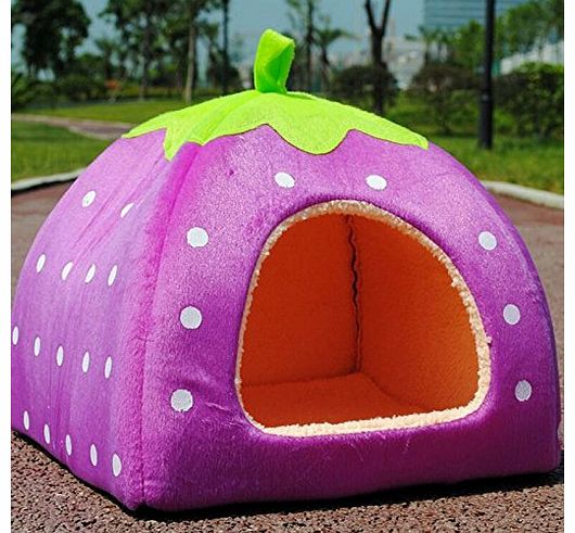 New Style Super Soft Strawberry Pet Dog Cat Bed House Kennel Doggy Warm Cushion Basket