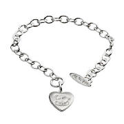 silver heart tag bracelet