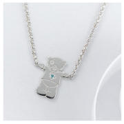 Me To You Sterling Silver Blue Stone Bear Necklace