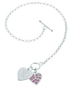 Sterling Silver Heart T-Bar Bracelet