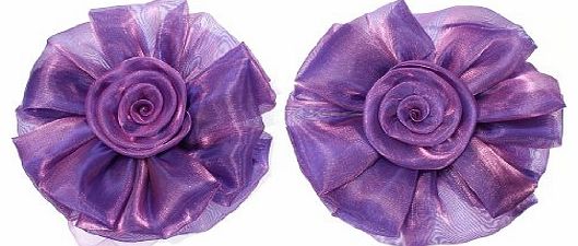 Pair Clip-on Rose Flower Curtain Tie Backs Tieback Holder Voile Net Drape Panel