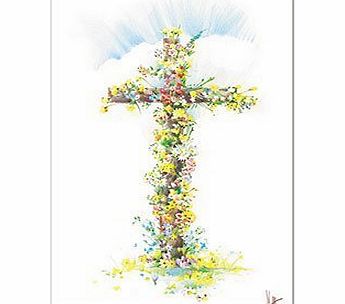 Medici Charity Easter Cards In Aid Of Marie Curie Cancer Care - Floral Cross - Pack of 5