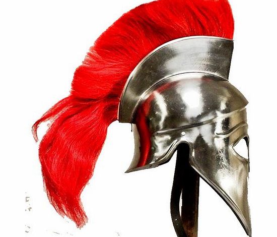 medieval replicas Greek Corinthian Helmet   Liner (with Red plume)   Free Helmet Stand